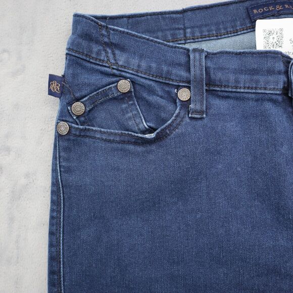 Rock Republic Pants Womens 12 Blue Bootcut Mid Rise Pocket Dark Wash Denim Jeans - Picture 11 of 16
